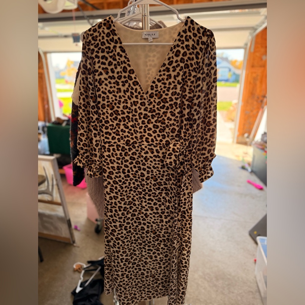 Gilli Animal Print Long Sleeve Dress